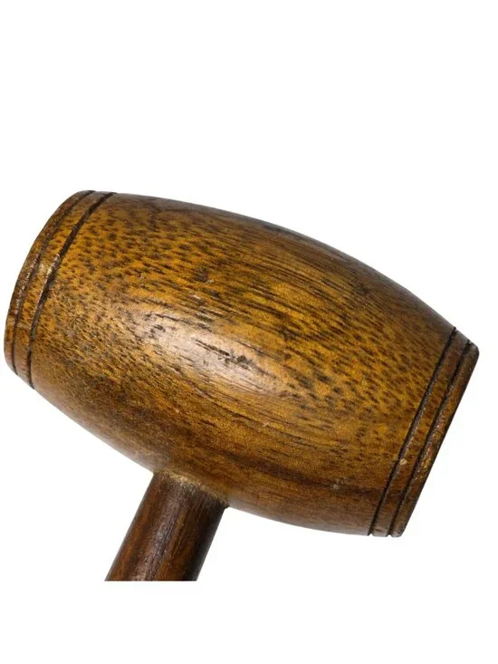 Vintage 1970s Wooden Mallet Hand Turned Lightweight Craft Tool 8.5" Handle - Picture 5 of 7